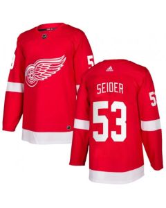 Men's Detroit Red Wings #53 Moritz Seider Red Stitched Jersey