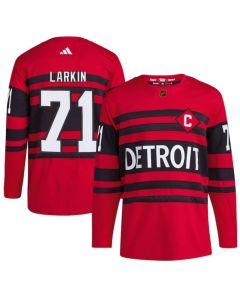 Men's Detroit Red Wings #71 Dylan Larkin Red 2022/23 Reverse Retro Stitched Jersey