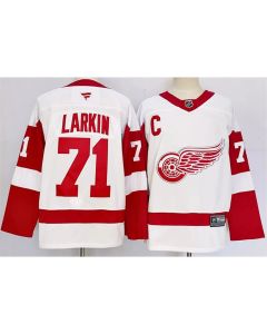 Men's Detroit Red Wings #71 Dylan Larkin White 2024-25 Stitched Jersey