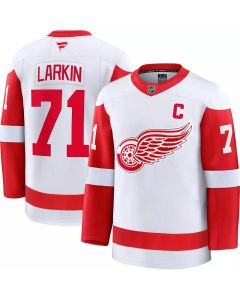 Men's Detroit Red Wings #71 Dylan Larkin White 2024-25 Stitched Premium Jersey