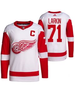 Men's Detroit Red Wings #71 Dylan Larkin White Stitched Jersey