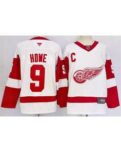 Men's Detroit Red Wings #9 Gordie Howe White 2024-25 Stitched Premium Jersey