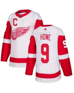 Men's Detroit Red Wings #9 Gordie Howe White Stitched Jersey