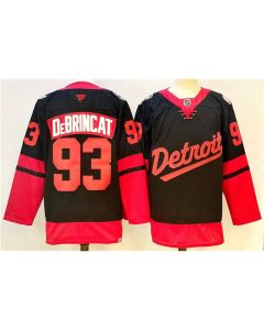 Men's Detroit Red Wings #93 Alex DeBrincat Black 2024-25 Stitched Premium Jersey