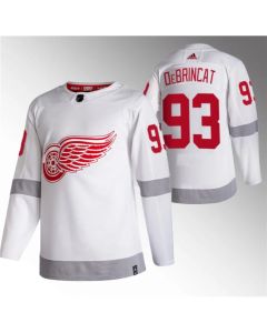 Men's Detroit Red Wings #93 Alex DeBrincat White 2020-21 Reverse Retro Stitched Jersey