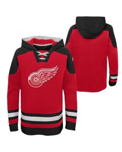 Men's Detroit Red Wings Blank Red Ageless Must-Have Lace-Up Pullover Hoodie