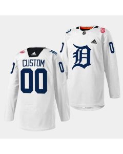 Men's Detroit Red Wings Custom 2023 White Stitched Jersey (Red White)