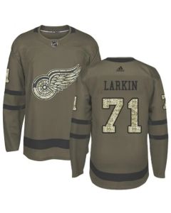 Men's Detroit Red Wings Custom Olive Salute To Service Stitched Jersey