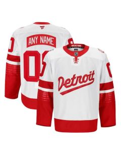 Men's Detroit Red Wings Custom White/Red 2024-25 Stadium Series Patch Stitched Premium Jersey