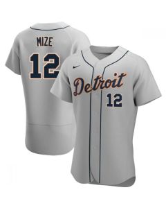 Men's Detroit Tigers #12 Casey Mize Grey Flex Base Stitched Jersey