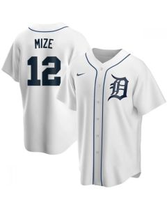 Men's Detroit Tigers #12 Casey Mize White Cool Base Stitched Jersey