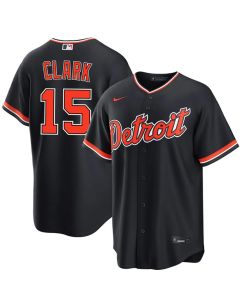 Men's Detroit Tigers #15 Max Clark Navy Alternate Baseball Jersey