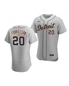 Men's Detroit Tigers #20 Spencer Torkelson Gray Flex Base Stitched Jersey