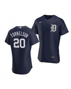 Men's Detroit Tigers #20 Spencer Torkelson Navy Flex Base Stitched Jersey