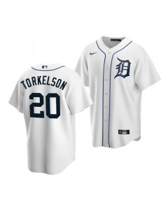 Men's Detroit Tigers #20 Spencer Torkelson White Cool Base Stitched Jersey