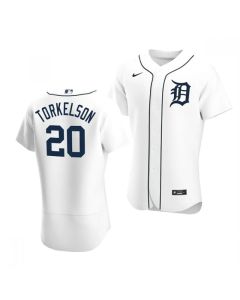 Men's Detroit Tigers #20 Spencer Torkelson White Flex Base Stitched Jersey