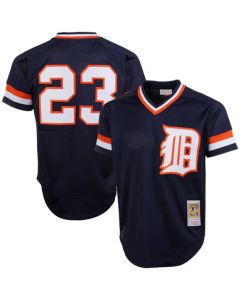 Men's Detroit Tigers #23 Kirk Gibson Navy 1984 Authentic Cooperstown Collection Mesh Batting Practice Jersey