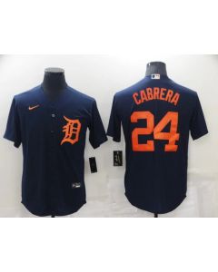 Men's Detroit Tigers #24 Miguel Cabrera Navy Cool Base Stitched Jersey (Navy)