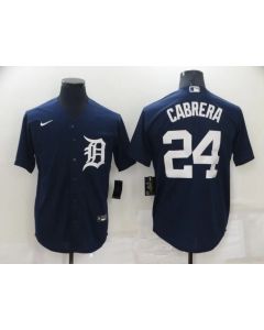 Men's Detroit Tigers #24 Miguel Cabrera Navy Cool Base Stitched Jersey