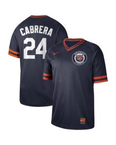 Men's Detroit Tigers #24 Miguel Cabrera Navy Cooperstown Collection Legend Stitched MLB Jersey