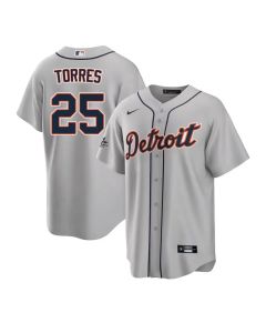 Men's Detroit Tigers #25 Gleyber Torres Grey 2025 MLB All-Star Game Road Replica Player Jersey (Grey)