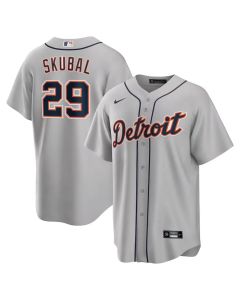 Men's Detroit Tigers #29 Tarik Skubal Gray Road Replica Jersey (Gray)