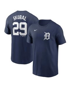 Men's Detroit Tigers #29 Tarik Skubal Navy Fuse Name & Number T-Shirt
