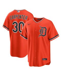 Men's Detroit Tigers #30 Kerry Carpenter Orange Cool Base Stitched Jersey (Orange)