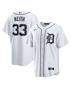 Men's Detroit Tigers #33 Colt Keith White Home Replica Jersey