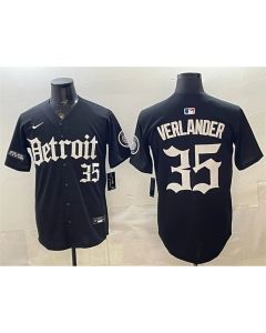 Men's Detroit Tigers #35 Justin Verlander 2026 Black "Motor Gothic Edition" Vapor Premier Limited Stitched Baseball Jersey