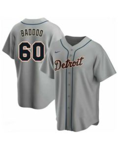 Men's Detroit Tigers #60 Akil Baddoo Grey Cool Base Stitched Jersey