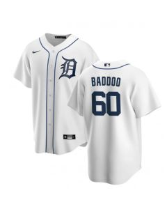 Men's Detroit Tigers #60 Akil Baddoo White Cool Base Stitched Jersey