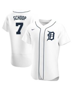 Men's Detroit Tigers #7 Jonathan Schoop White Flex Base Stitched Jersey
