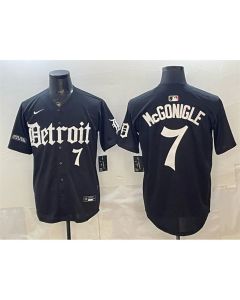Men's Detroit Tigers #7 Kevin McGonigle Black "Motor Gothic Edition" Vapor Premier Limited Stitched Baseball Jersey