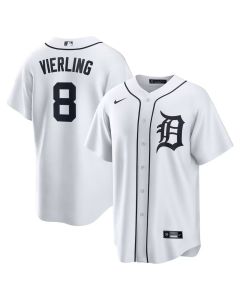 Men's Detroit Tigers #8 Matt Vierling White Home Replica Jersey (White)
