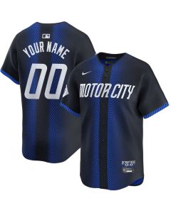 Men's Detroit Tigers Black City Connect Limited Custom Jersey (Black)