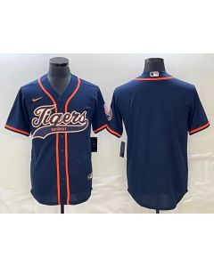 Men's Detroit Tigers Blank Navy Cool Base Stitched Baseball Jersey