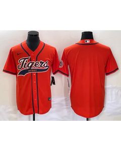 Men's Detroit Tigers Blank Orange Cool Base Stitched Baseball Jersey