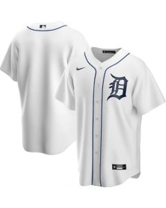 Men's Detroit Tigers Blank White Cool Base Stitched Jersey