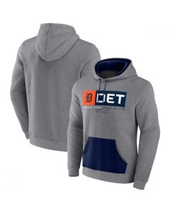 Men's Detroit Tigers Heathered Gray iconic Steppin Up Fleece Pullover Hoodie