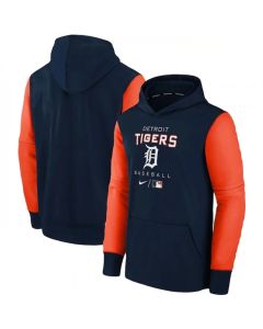 Men's Detroit Tigers Navy 2022 Therma Performance Pullover Hoodie