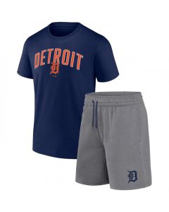 Men's Detroit Tigers Navy/Heather Gray Arch T-Shirt & Shorts Combo Set