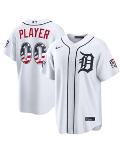 Men's Detroit Tigers Nike White 2026 All-Star Edition Stars & Stripes Stadium Custom Jersey (White)