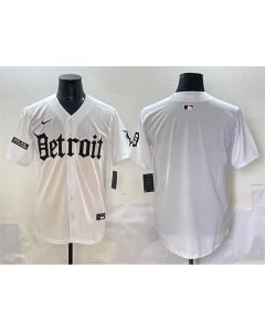 Men's Detroit Tigers White "Motor Gothic Edition" Vapor Premier Limited Stitched Baseball Jersey