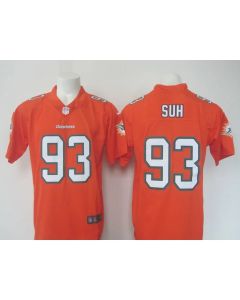 Men's Dolphins#93 Ndamukong Suh Orange Limited Rush Stitched NFL Jersey