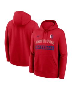 Men's Dominican Baseball Red 2026 World Baseball Classic Collection Dri-FIT Long Sleeve Hooded T-Shirt (Red)