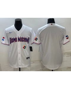 Men's Dominican Republic Baseball 2023 White World Baseball With Patch Classic Stitched Jersey (White)