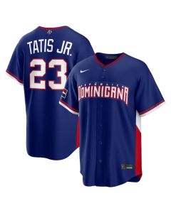 Men's Dominican Republic Baseball #23 Fernando Tatis Jr. Royal 2026 World Baseball Classic Road Stadium Jersey (Royal)