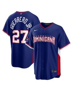 Men's Dominican Republic Baseball #27 Vladimir Guerrero Jr. Royal 2026 World Baseball Classic Road Stadium Jersey (Royal)