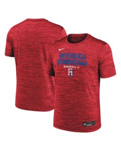 Men's Dominican Republic Baseball Red 2026 World Baseball Classic Wordmark T-Shirt (Red)